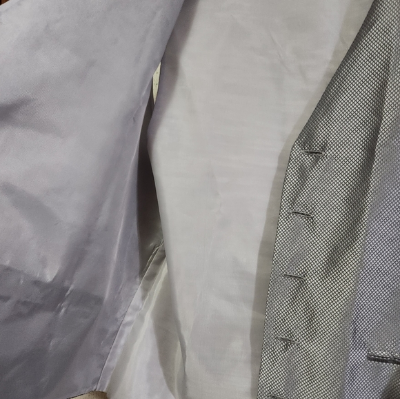 Marc Ferrier Italy Dress Vest Men's Medium Grey Silver Plaid Prom Party Vest - Picture 11 of 11